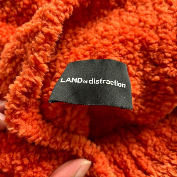 Land of Distraction Willie Oversized Sweater in Orange Cowl Turtleneck Large - Picture 6 of 11